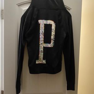 PINK VS zip hoodie with bling sequins